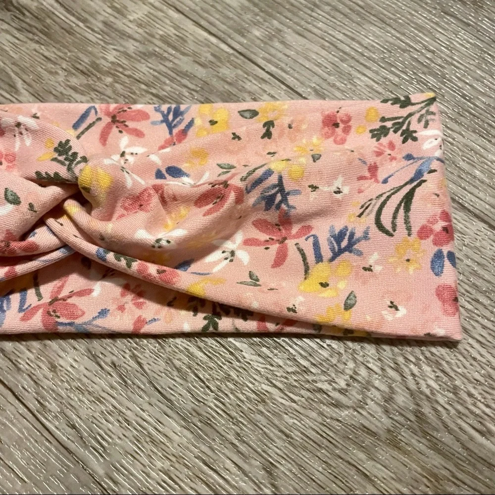 Watercolor Spring Floral Wide Twisted Headband NEW